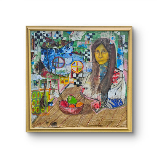 Lisa Mona artwork by John Safana - abstract mixed-media painting on canvas.