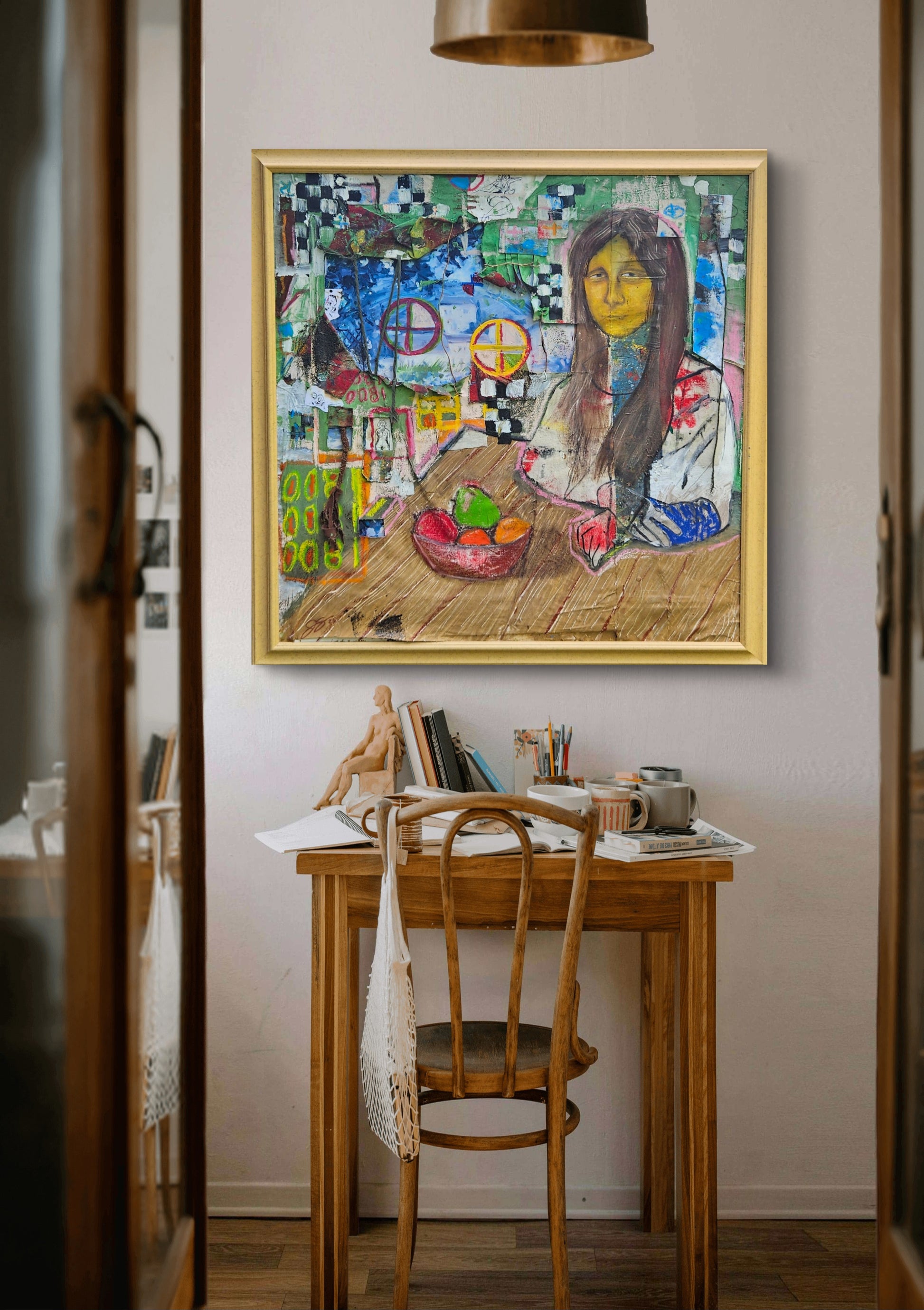 Lisa Mona artwork by John Safana - abstract mixed-media painting on canvas.