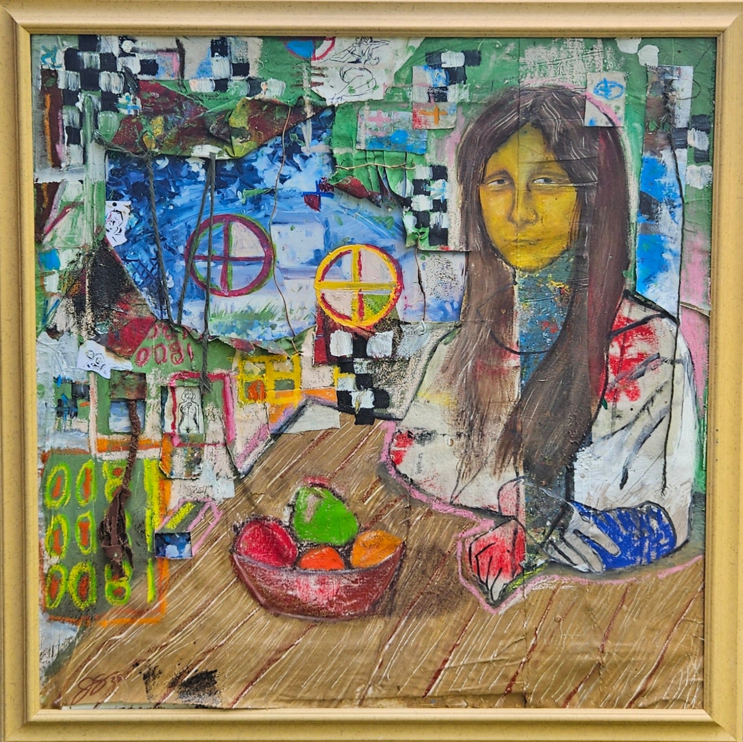 Lisa Mona artwork by John Safana - abstract mixed-media painting on canvas.