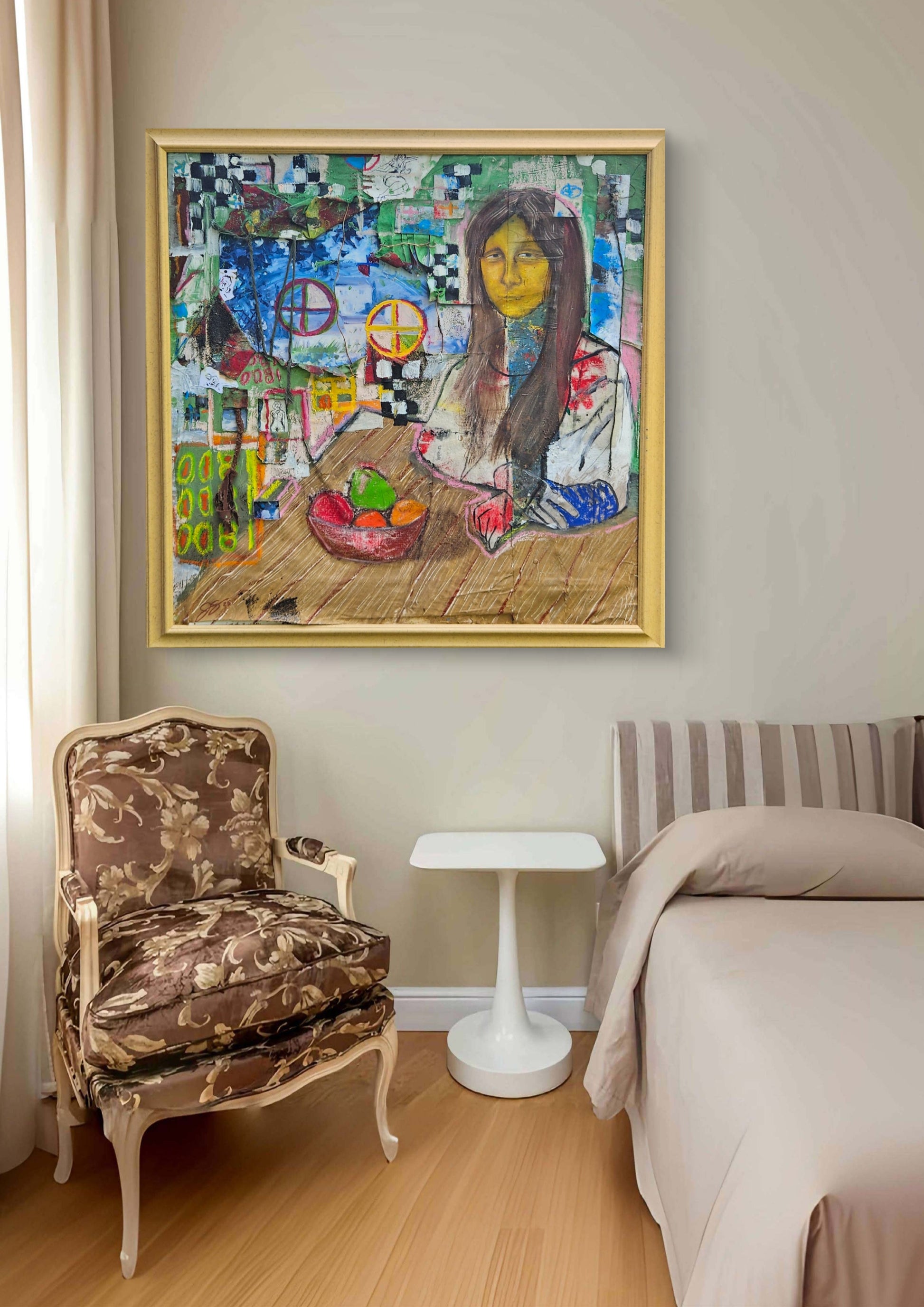 Lisa Mona artwork by John Safana - abstract mixed-media painting on canvas.